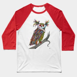 Owl Lovers Hand Painted Adorable Owl Baseball T-Shirt
